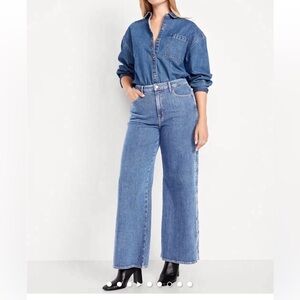 Old navy extra high rise baggy wide leg jean - NWT 16